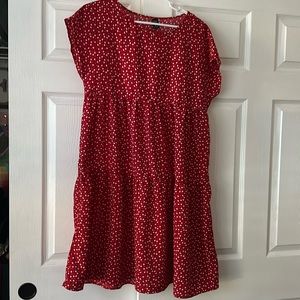 Red heart baby doll dress size medium